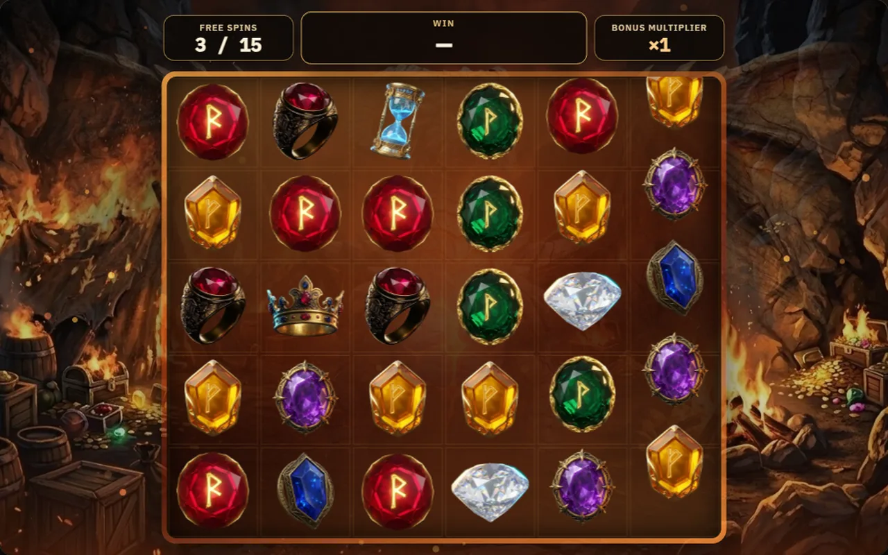 VRosh Camp during free spins: the camp burns, a wild VRoshik on the board
